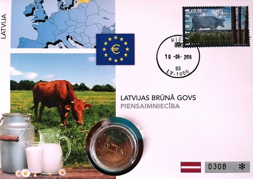 Euro numisbrief lettland - 2,
