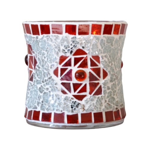 Mosaik windlicht stern rot - windlicht,