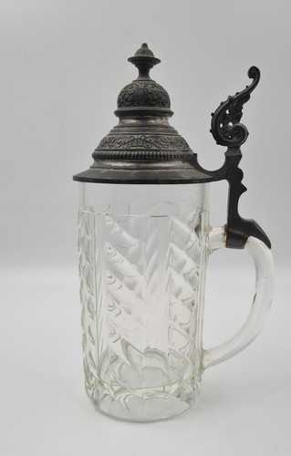 Antiker bierseidel pressglas - bierseidel,