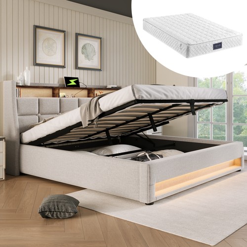 Polsterbett 140x200cm led usb - 140x200cm,