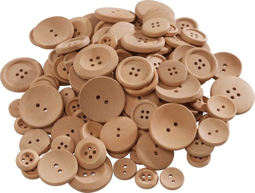 Holzknöpfe größen mix - holzknöpfe,