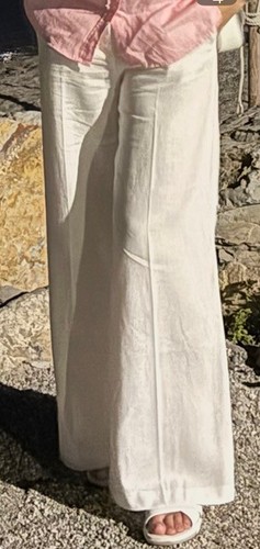 Leinen hose breit weiß - h&m,