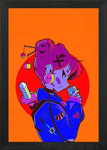 Anime girl gerahmtes wandbild - girl,