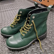 Stiefeletten Boots In Grün Gr. 36 Schnürstiefel Gefüttert Ungetragen Neu