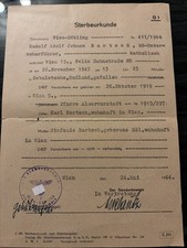 Sterbeurkunde 1944  SS