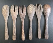 3 x Set Salatbesteck 25 cm Besteck Vorlegelöffel Kokosnuss Schale Perlmutt