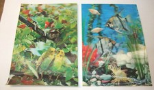 H.1.21 3D Postkarten Ansichtskarten Aquarium 2 Parrots