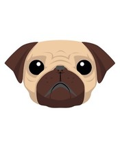 2X Pug Dogs Car Decal Sticker