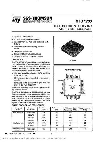 Stg1700j 13z plcc video - plcc-44,