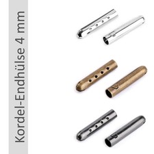 Kordelenden Metall 18/22 mm für bis 4 mm Kordel Endstück Schutz Endkappe Tülle
