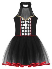 Damen Kleider Performance Strampler Karneval Minikleid Halloween Trikot Clown