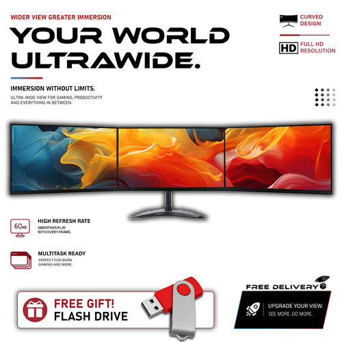 Triple monitor set - set, dell
