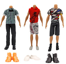 Kleidung Zubehör für Barbie Ken Puppe Schuhe Hose Konvolut Shirt Mode 3x Sets
