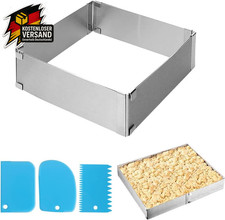 Rechteckiger Backrahmen Edelstahl Verstellbar Tortenring Backform 15-27.5cm