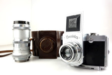 Ihagee Exakta 66 horizontal Zeiss Tessar 8cm f3,5 Tele Xenar 24cm f4,5 jn061