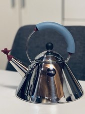 Alessi  Wasserkessel, Edelstahl, Wasserkocher mit Vogelpfeife, Made in Italy