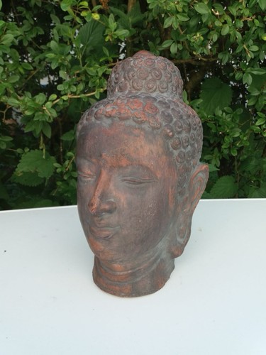Großer buddha kopf terrakotta - buddha,