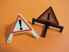 Playmobil Bau Schild Ständer 2 Schilder Warndreiecke Straßenschild Ersatzteile