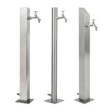 Wassersäule Edelstahl V2A Garten Brunnen Zapfsäule Wasserzapfsäule Zapfstelle