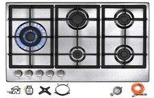 Phönix PS-901LT Gaskochfeld Gaskocher 5 flammig Edelstahl Propan/ Erdgas, H-Gas