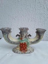 Vintage Kerzenleuchter - 3er Arm - Keramik - 50er Jahre - 23 x 12 x 8 cm ( Erbst