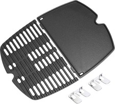 GFTIME Grillplatte 6558 Grillrost 7644 Gusseisen 32,3x21,6cm Kompatibel mit Webe