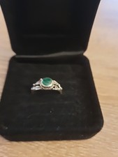 Silbering mit Malachit Stein