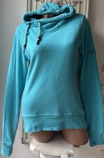 ALIFE AND KICKIN Damen Sweatshirt-Pullover Hoodie mit Schalkragen Türkis - Gr. S