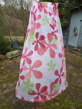 1 Schal Gardine Vorhang weiss rosa pink grün, TOP