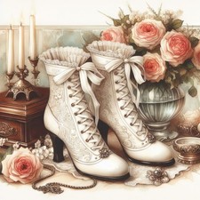 Wandbild Vintage Shabby Schuhe