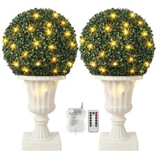2x LED Buchsbaumkugel