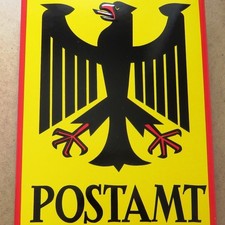 POSTAMT = Antikes Emailschild