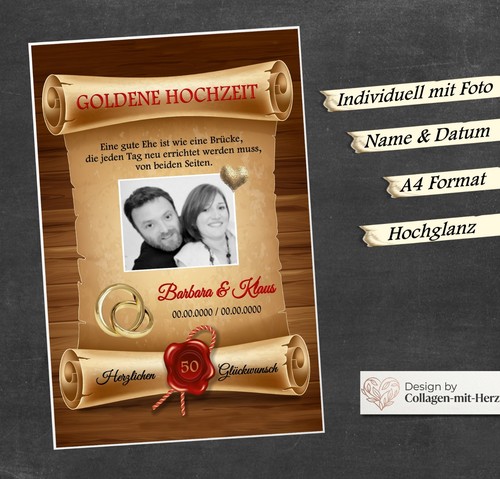 Urkunde goldene hochzeit 50 - urkunde,