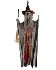 Klassische Märchenhexe als Halloween Hängefigur 70 cm