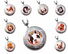 HUND Medaillon Foto Anhänger Öffnen Halskette DOG WELPE EDELSTAHL