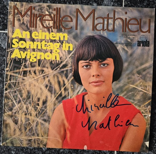 Mireille mathieu autogramm - lp,