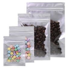 Klare silber gestreifte Griffbeutel Reißverschluss Verschluss flache Tasche BPA-freie Lebensmittelverpackung