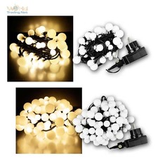 LED Lichterkette für Innen & Außen mit kleinen Kugeln, LEDs warmweiß, IP44, 230V