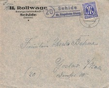 687832) all. Bes. AM Post Landpostblg. Sehlde über Ringelheim Harz 