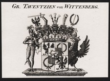 Gr. von Tauentzien von Wittenberg Wappen coat of arms Kupferstich