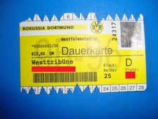 1995 Ticket Dauerkarte BVB