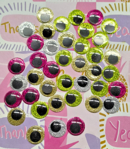 Wackelaugen 2x2cm glitzer - 40,