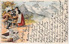 (273) Berner Oberland: SUCHARD-Karte; Berge, Wanderer; 1901