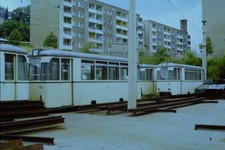 Original DDR Farbdia Straßenbahn Gothabahn T57 Depot, RAR, 1970er D69.10