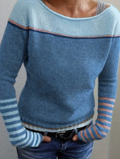 Damensweater mit Schulterfreiheit und Farbblock-Strickmuster - Langarm, Frühling