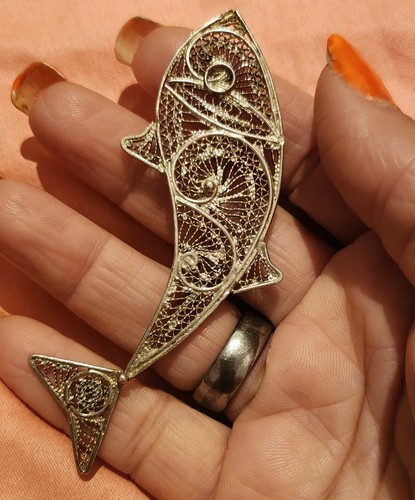 Silber fisch brosche vintage - silber,