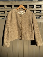 Bouclé Jacke beige Gr. L