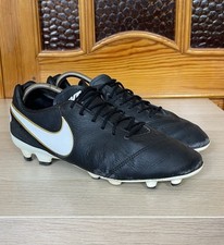 Nike Tiempo Mystic V FG Fußball Fußball Stollen Schuhe UK7,5 US8,5 Schwarz Leder