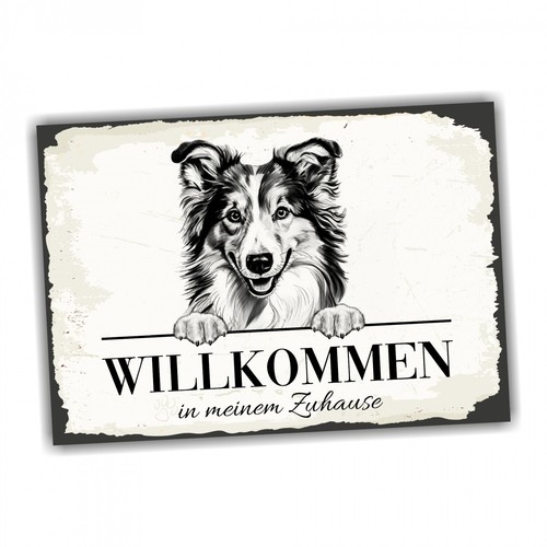 Hundeschild willkommen zuhause - willkommen,