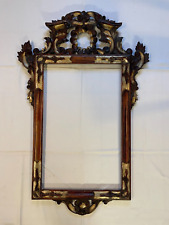 Bilderrahmen Spiegel alt Holz geschnitzt farben Belgien Gold um 1850 Falz: 70x45